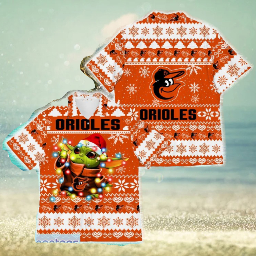 Baltimore Orioles Baby Yoda Star Wars Funny Hawaiian Shirt New For Fans Gift Christmas Holidays - Limotees