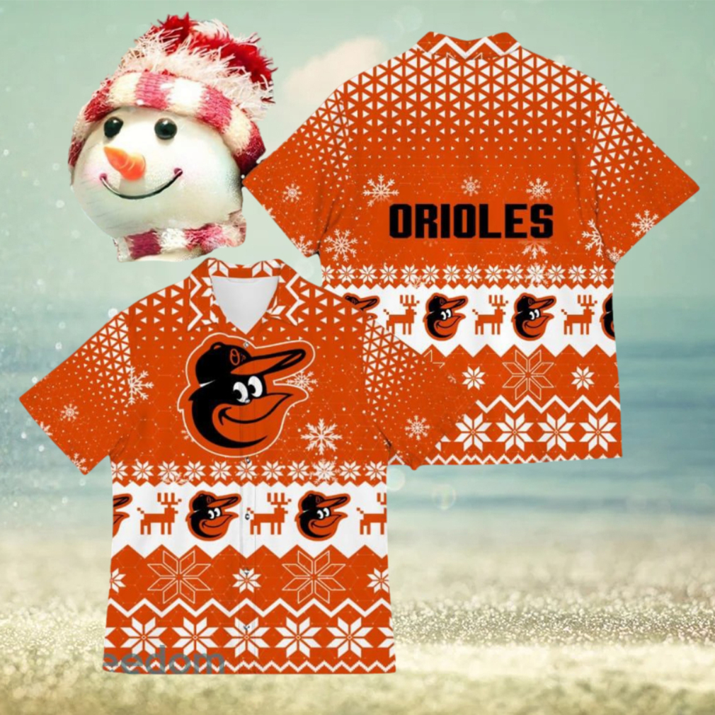 Baltimore Orioles Best Ugly Christmas 3D Hawaiian Shirt Printed Fans Gift For Family Holidays - Limotees