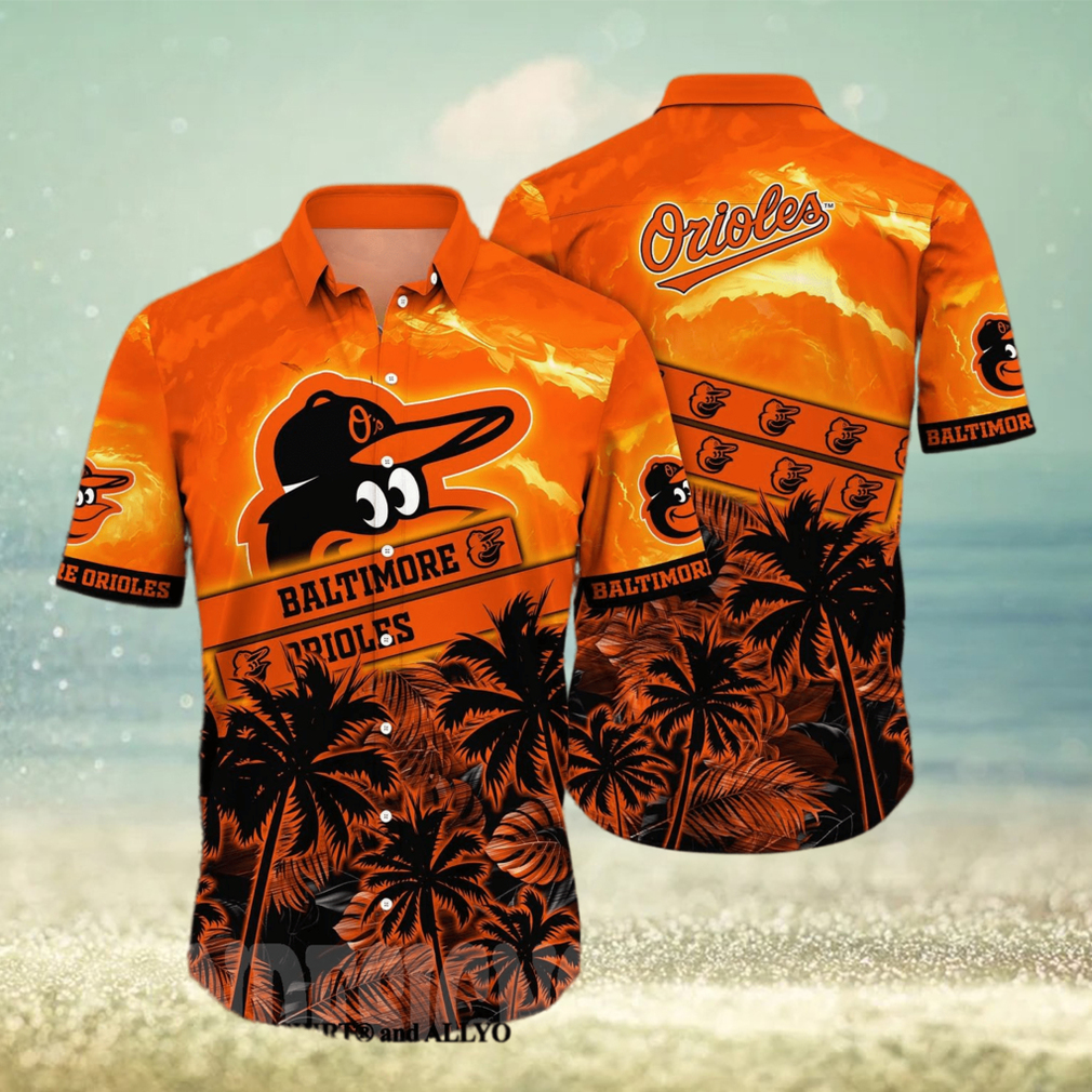 Baltimore Orioles MLB Floral Full Printed 3D Hawaiian Shirt - Limotees