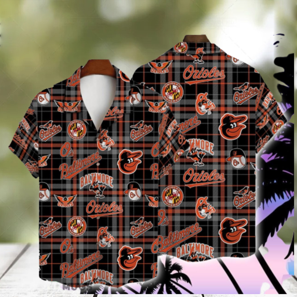 Baltimore Orioles Plaid Baseball Pattern Vintage Hawaiian Shirt - Limotees