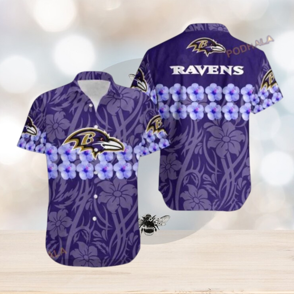 Baltimore Ravens Flower And Logo Hawaii Shirt Summer Collection - Limotees