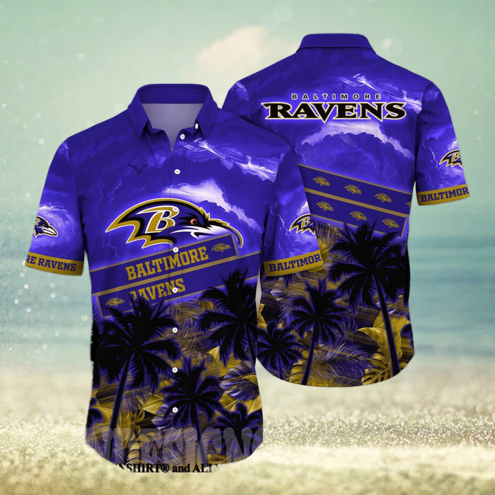 Baltimore Ravens NFL Floral 3D All Over Print Hawaiian Shirt - Limotees