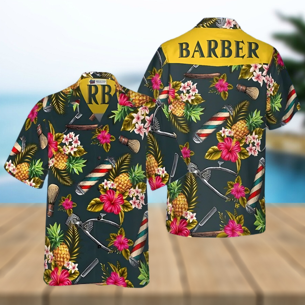 Barber Tools Tropical Leaves Hawaiian Shirt - Limotees