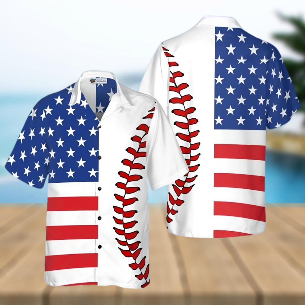 Baseball American Flag Hawaiian Shirt - Limotees