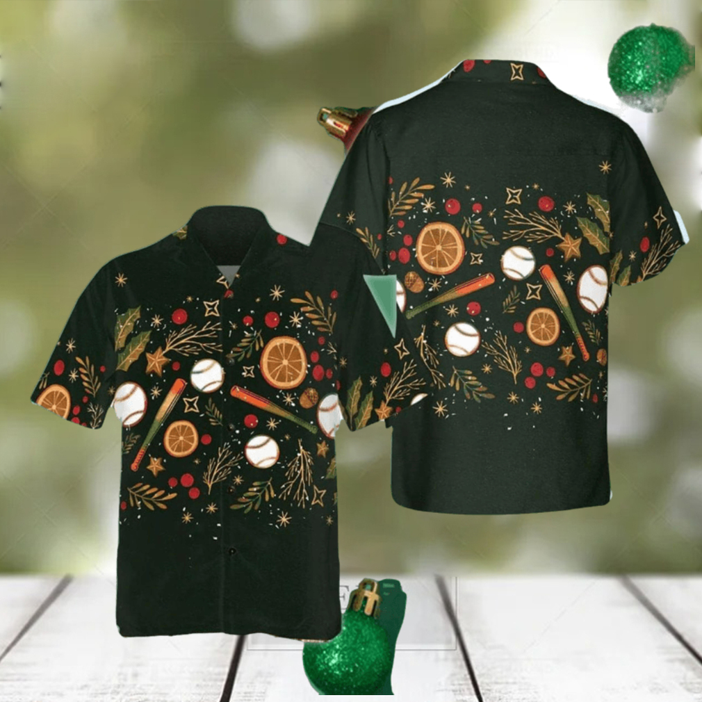 Baseball Christmas Hawaiian Shirt Xmas Button Up Shirt Gifts For Baseball Lovers - Limotees