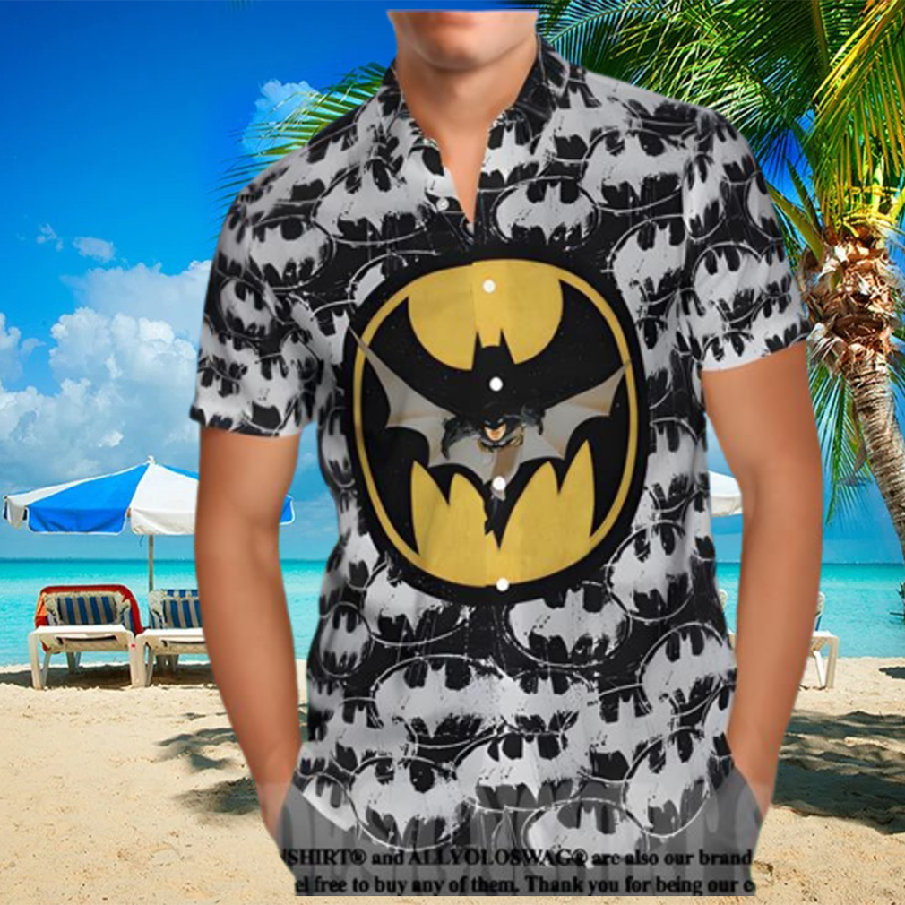 Batman Logo Hawaiian Graphic Print Short Sleeve Hawaiian Shirt - Limotees