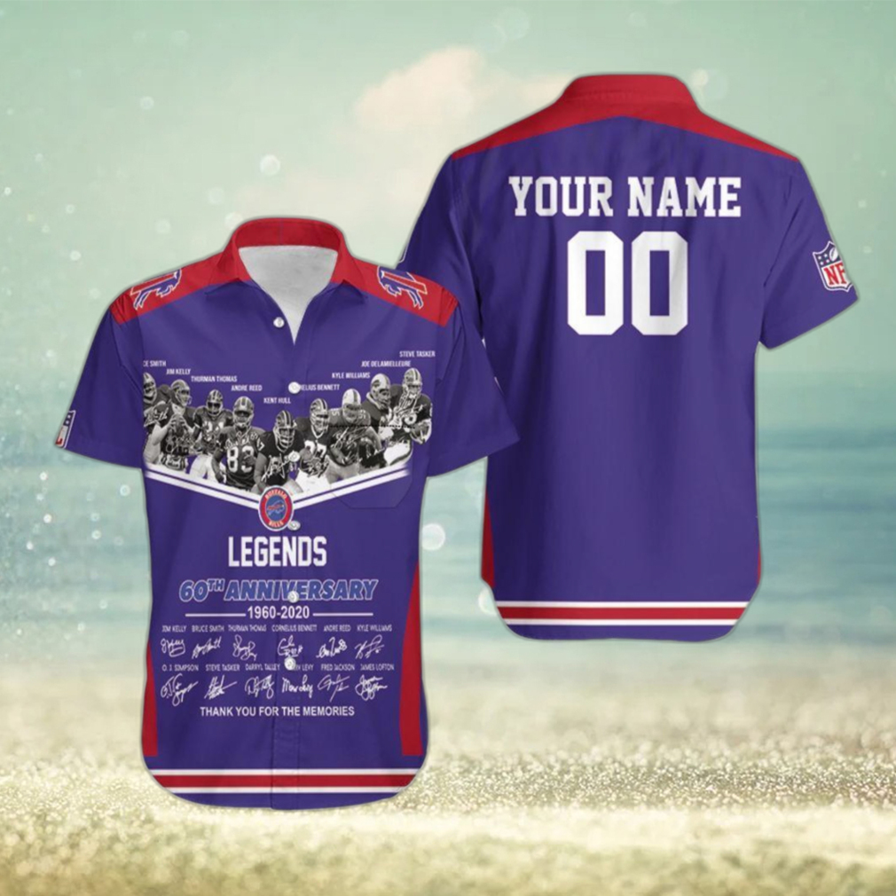 Beach Shirt Buffalo Bills Legends Sign 60Th Anniversary Afc West Champions Snoopy Fan Personalized Hawaiian Shirt - Limotees