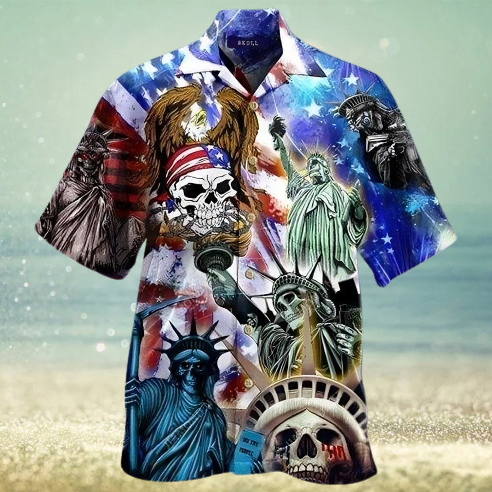 Beach Shirt Get Here Hawaiian Aloha Shirts Liberty Skull - Limotees