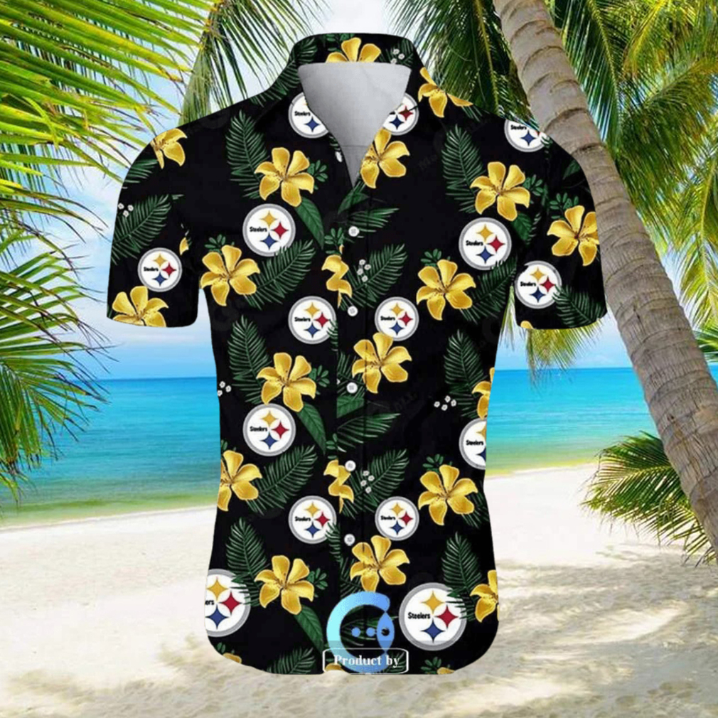 Beach Shirt NFL Pittsburgh Steelers Tropical Flower Hawaiian Shirt - Limotees