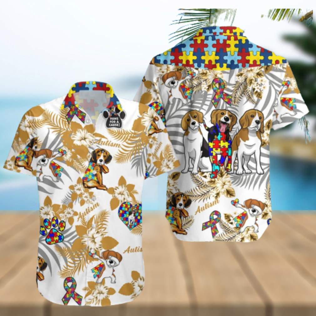 Beagle Autism Aloha Hawaiian Shirts Gift For Summer Vacation - Limotees