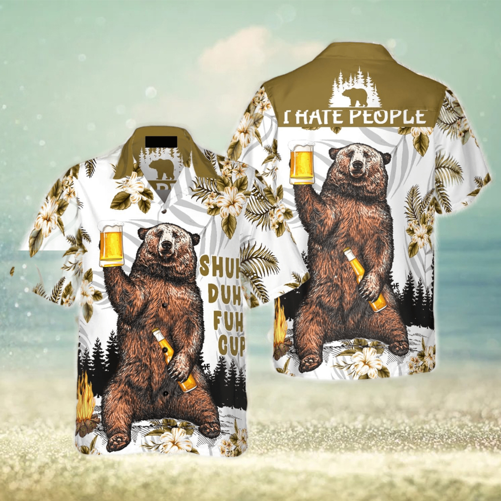 Bear Drinks Beer Hawaiian Shirtt - Limotees