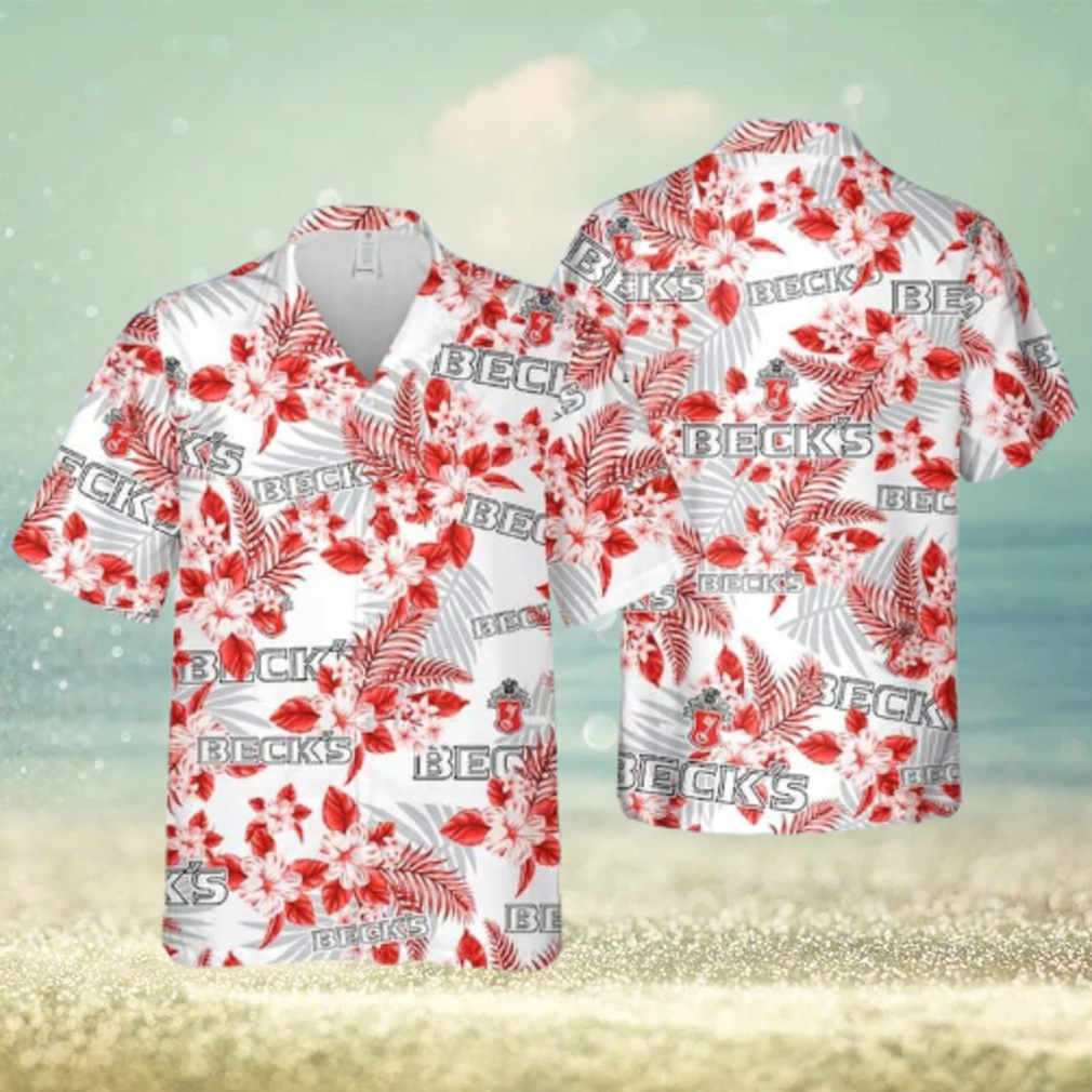 Beck’s Beer Tropical Flower Pattern Limited Hawaiian Shirt Beach Lovers Gift - Limotees