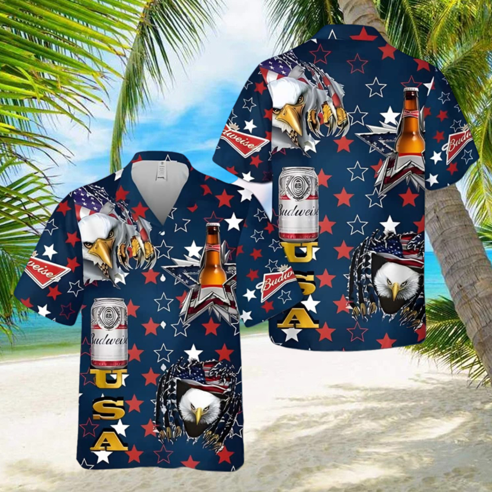 Beer Budweiser Hawaiian Shirt USA Flag Beer Lovers Gift - Limotees