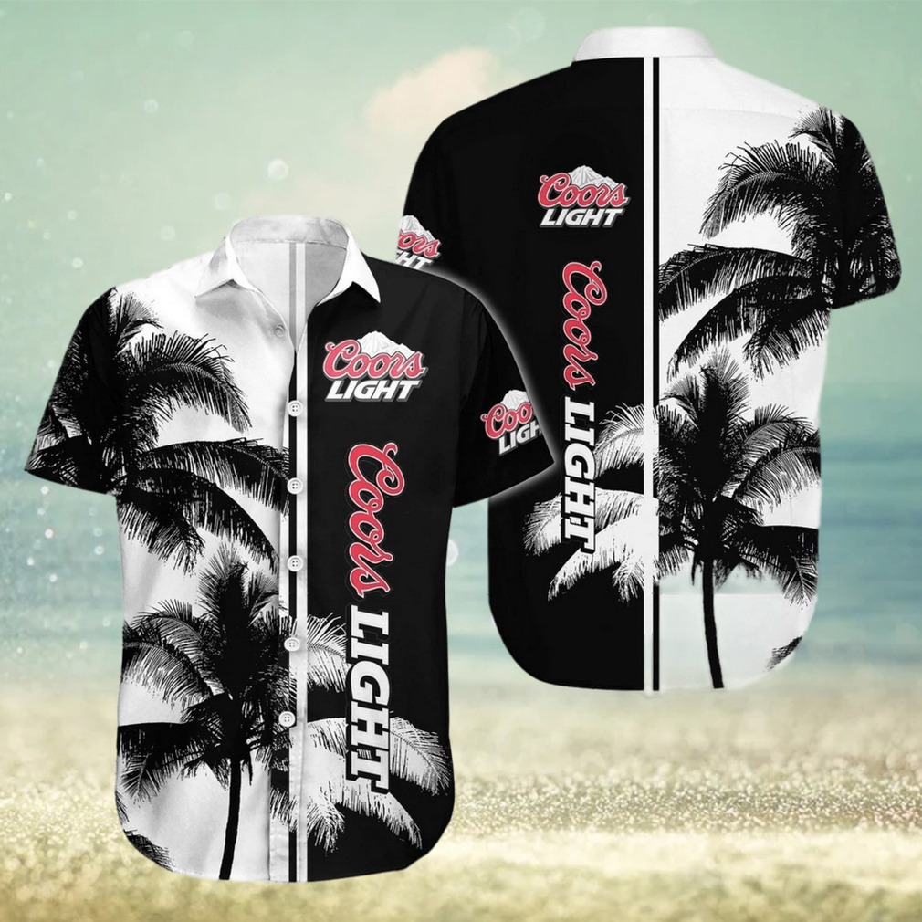 Beer Coors Light Hawaiian Shirt Aloha Shirt Black And White - Limotees