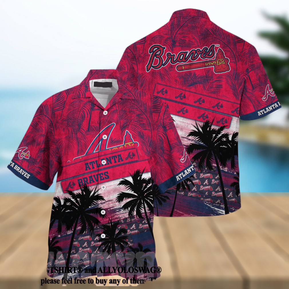 Best Selling Product Atlanta Braves MLB Palm Tree Pattern All Over Print Hawaiian Shirt - Limotees