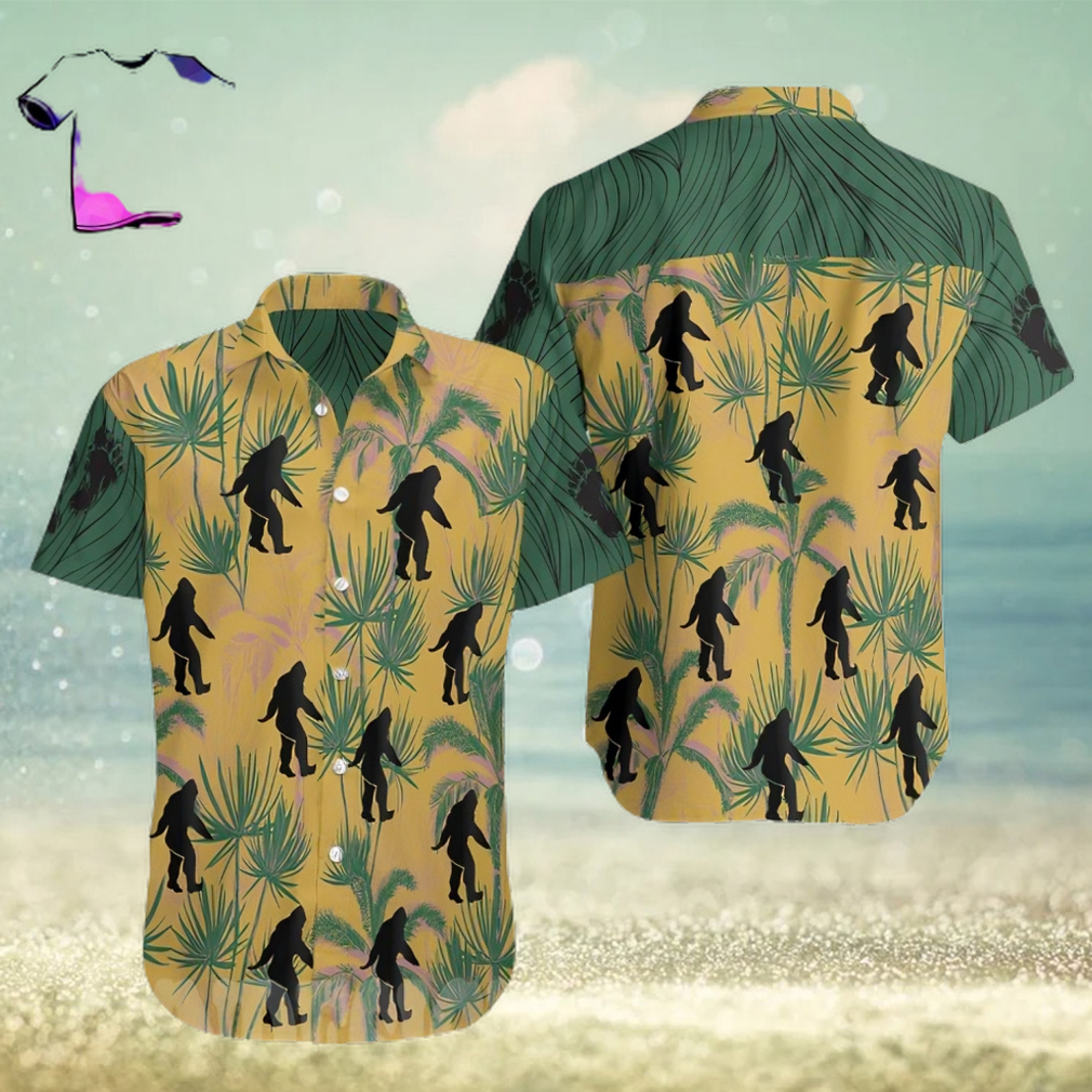 Bigfoot All Over Print Summer Short Sleeve Hawaiian Beach Shirt - Limotees