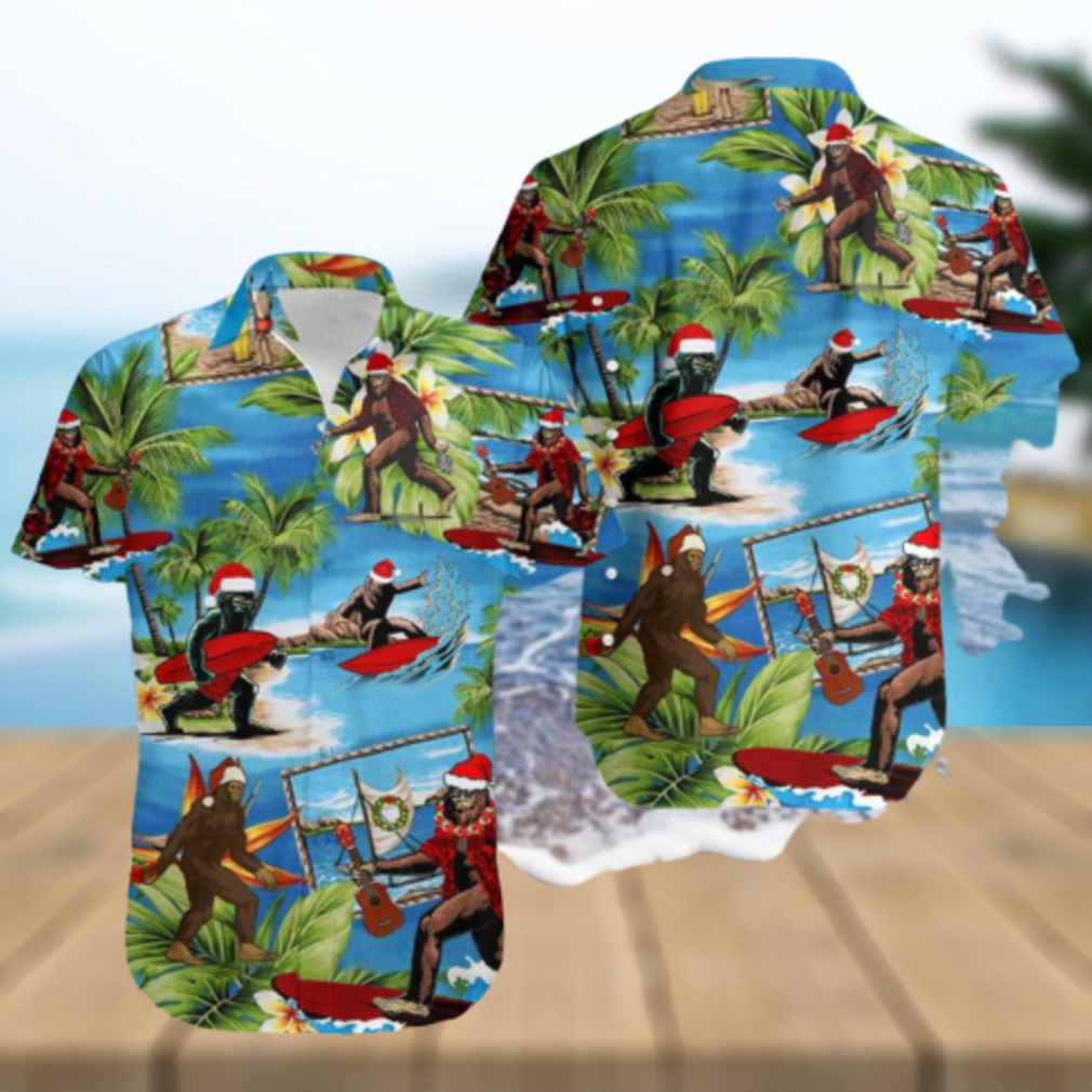 Bigfoot Camping Aloha Hawaiian Shirts Christmas Gift - Limotees