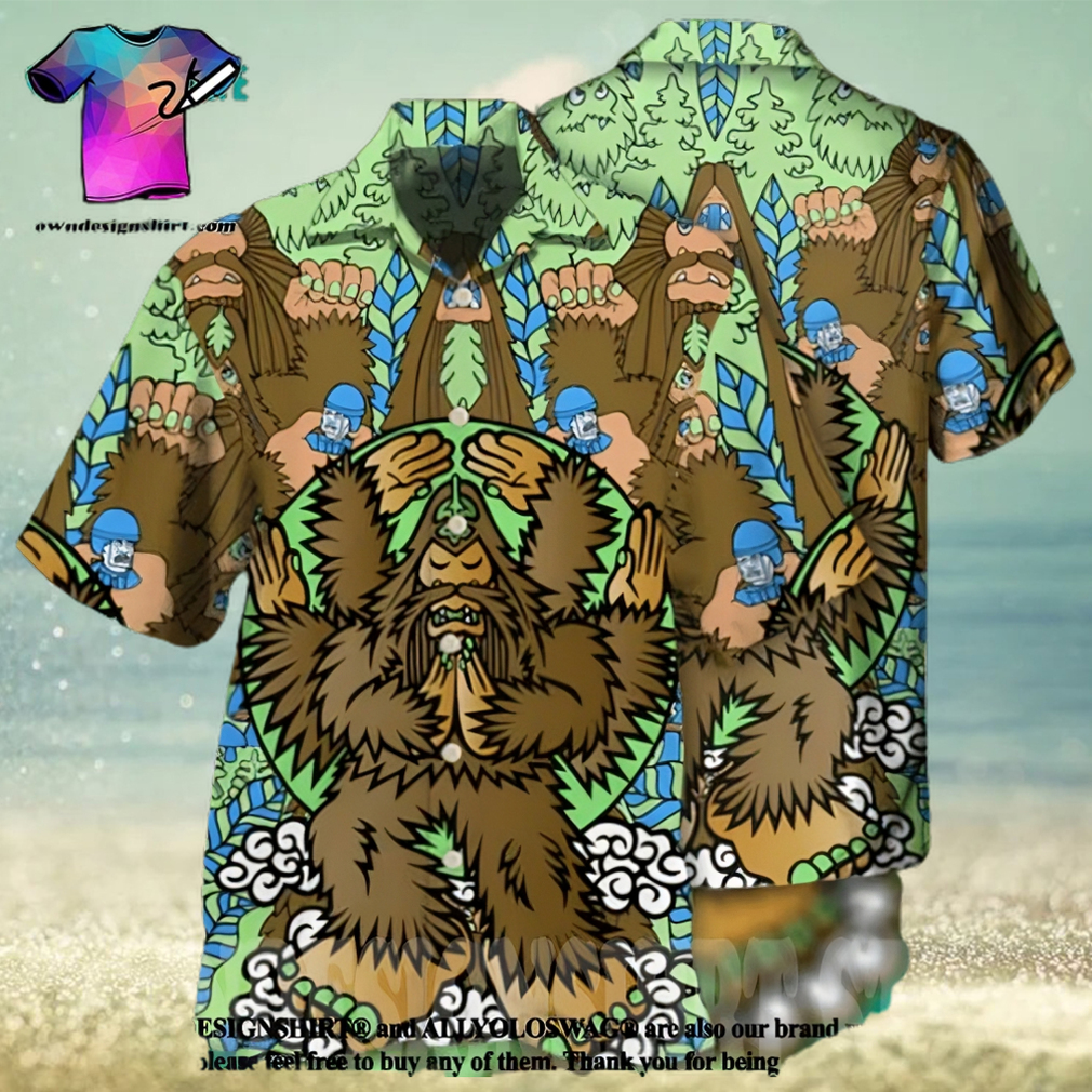 Bigfoot Funny Art All Over Print Hawaiian Shirt - Limotees