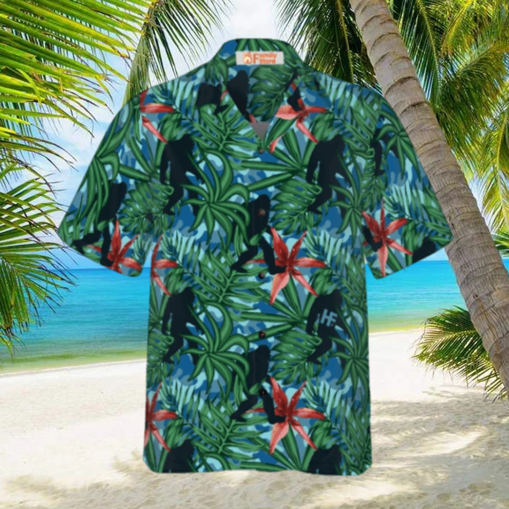 Bigfoot Silhouette Walking Bigfoot Hawaiian Shirt - Limotees