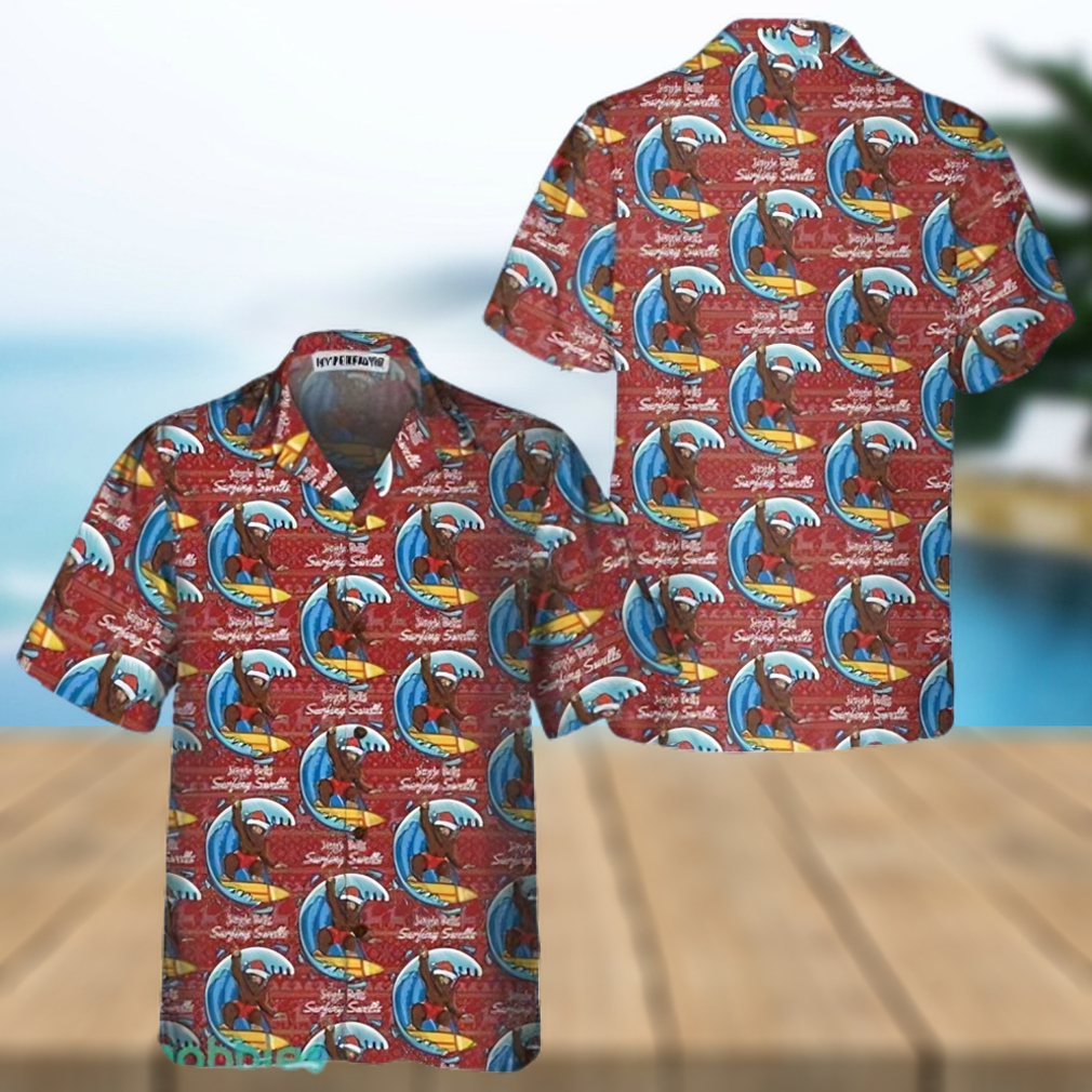 Bigfoot Surfing Christmas Hawaiian Shirt - Limotees