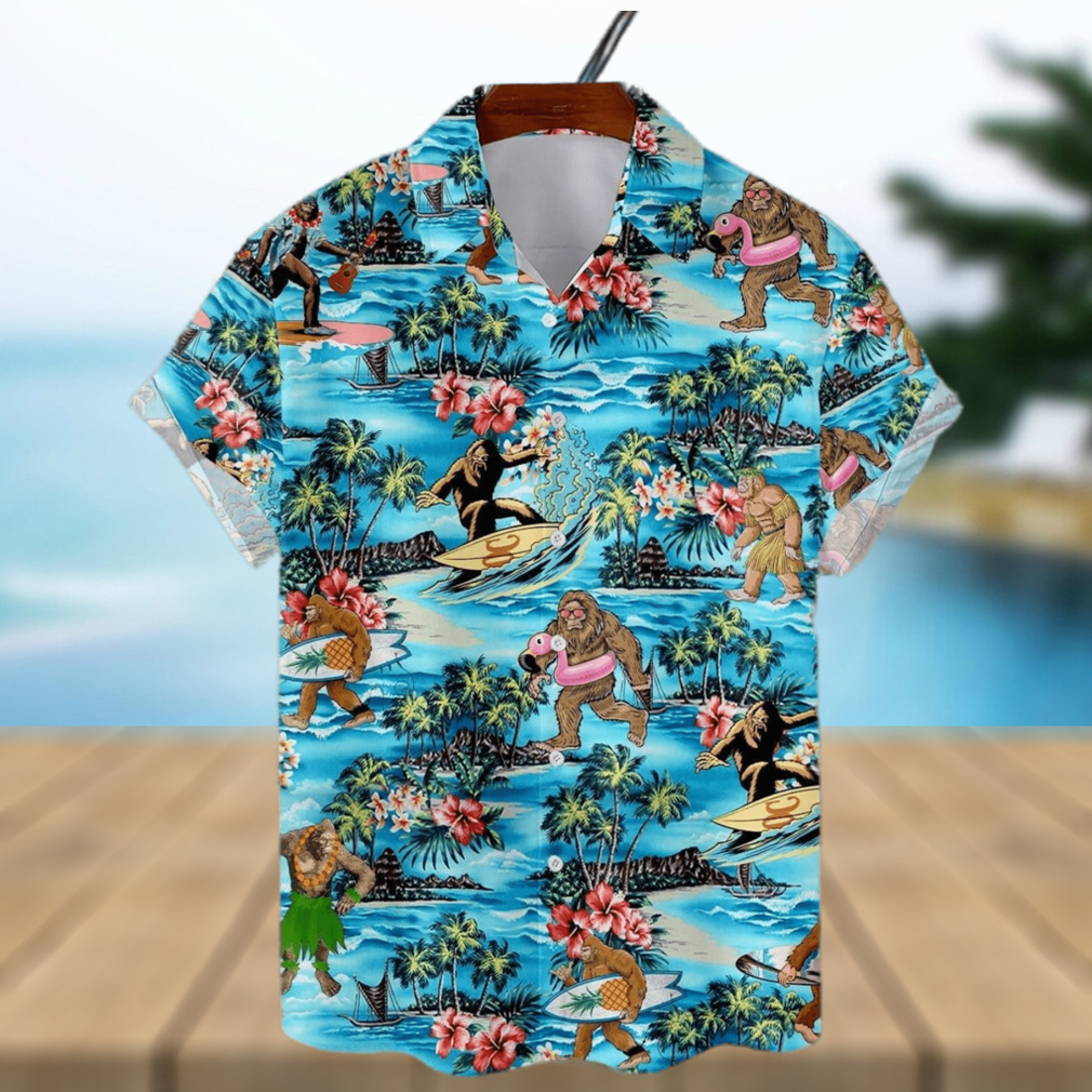 Bigfoot Tropical Short Sleeve Aloha Hawaiian Shirt Summer Gift For Men And Women - Limotees