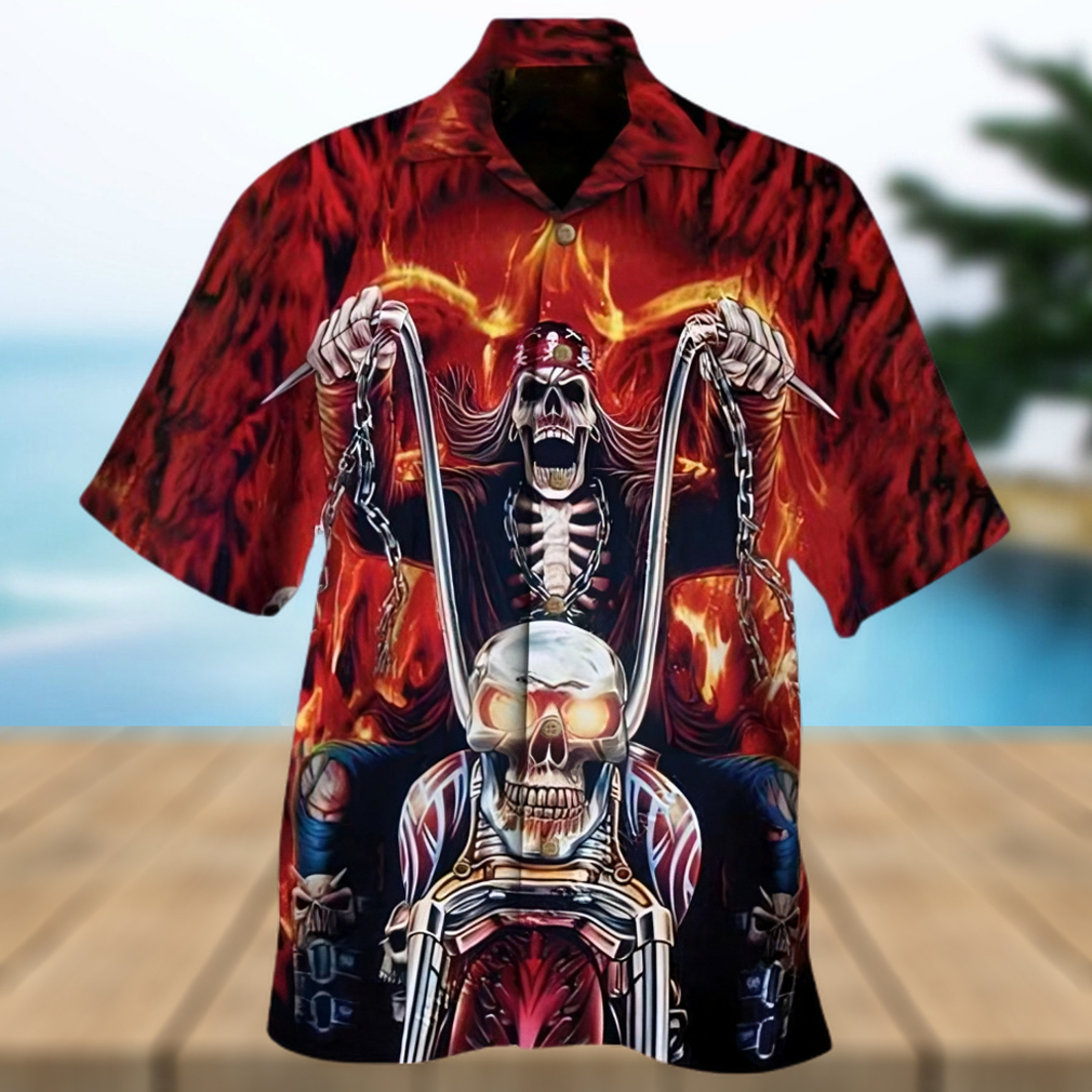 Biker Skull Halloween Hawaiian Shirt - Limotees