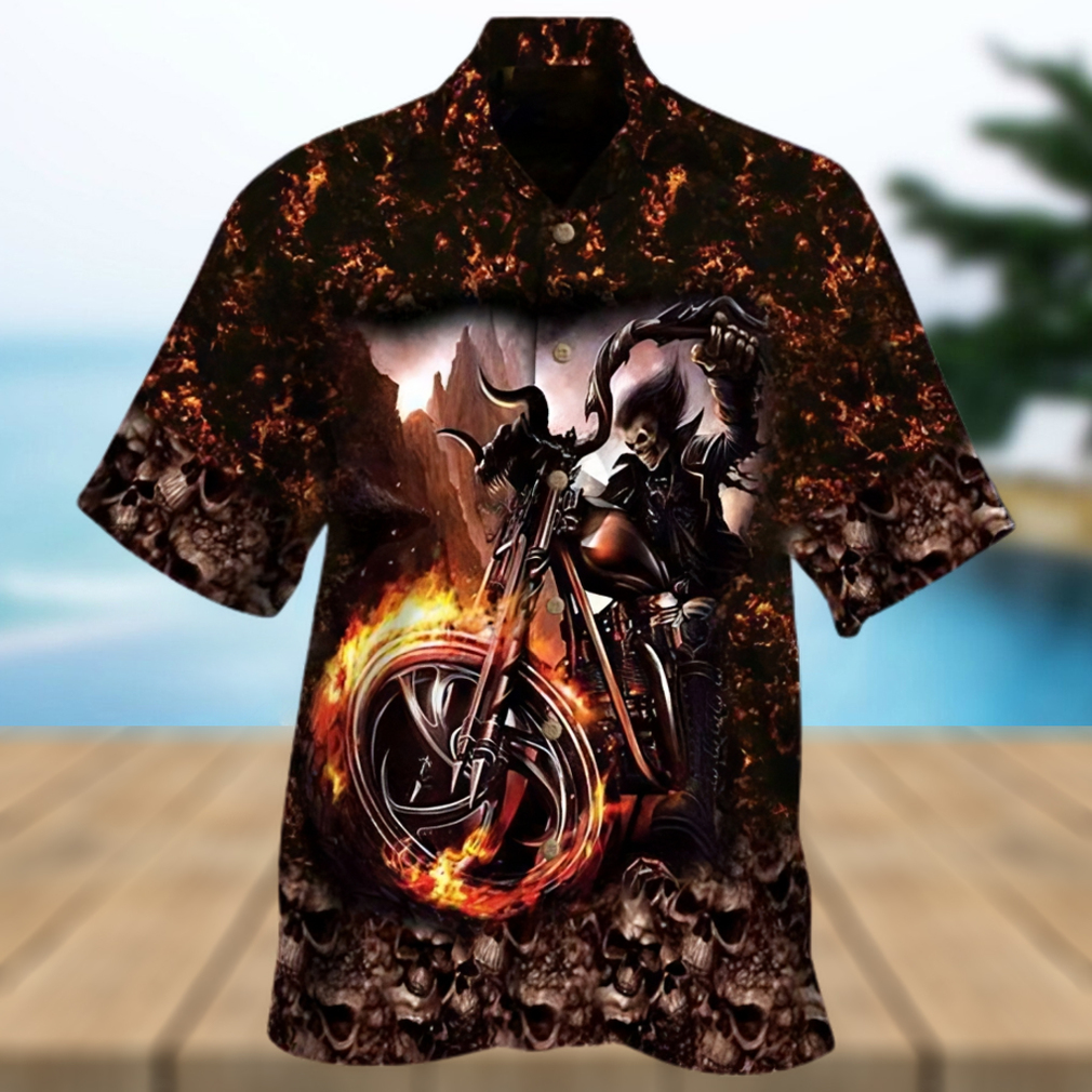 Biker Skull Halloween Hawaiian Shirt For Man And Woman - Limotees