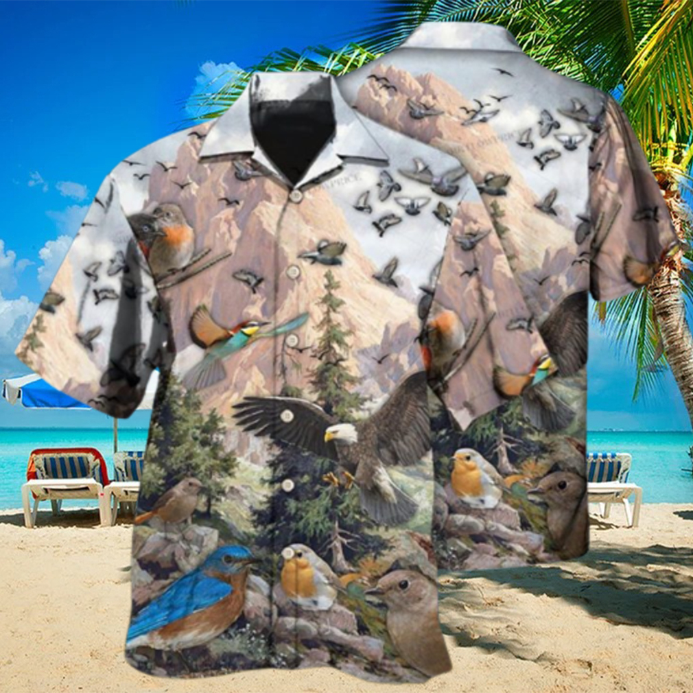 Birds On Mountain Hawaiian Shirt - Limotees