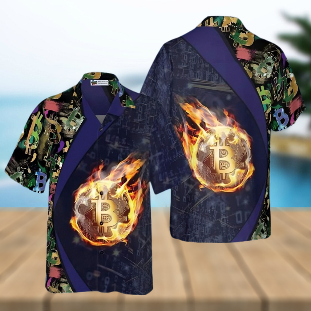 Bitcoin Block Chain Flame Hawaiian Shirt - Limotees