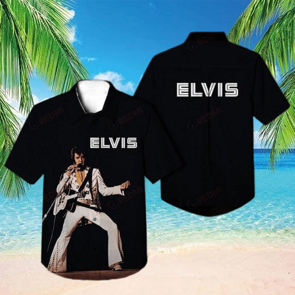 Black Aloha Elvis Presley Hawaiian Shirt Birthday Gift For Music Lovers - Limotees