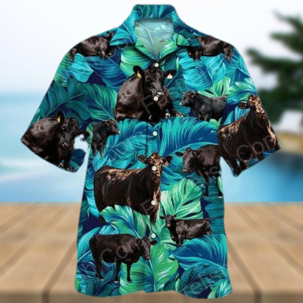 Black Angus Cattle Lovers Aloha Hawaiian Shirts - Limotees