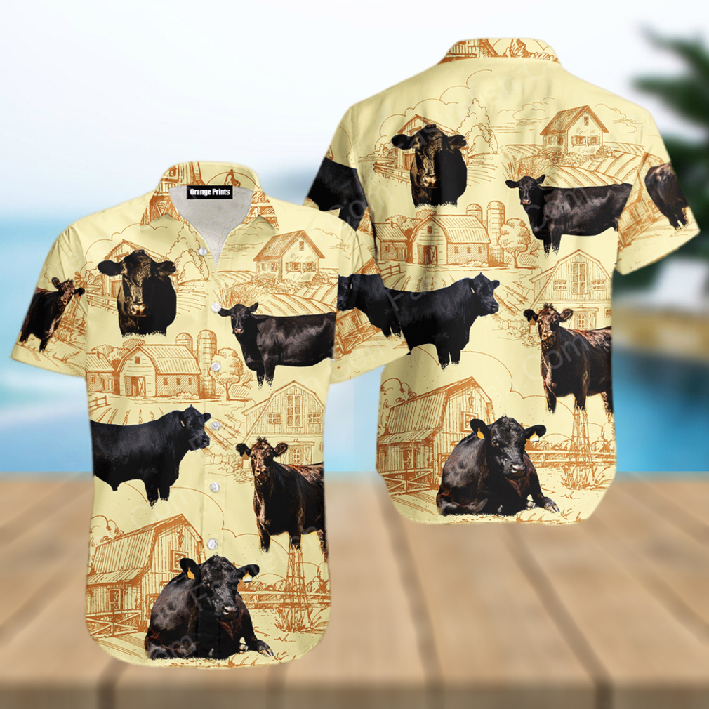 Black Angus Cattle Lovers Farm Hawaiian Shirts - Limotees