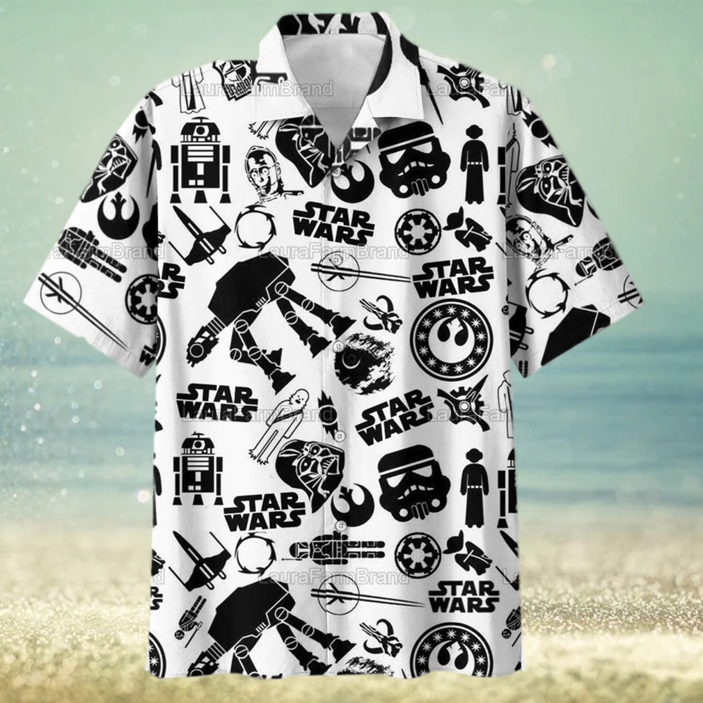 Black Pattern Star Wars Space Ship Battle Trending Hawaiian Shirt - Limotees