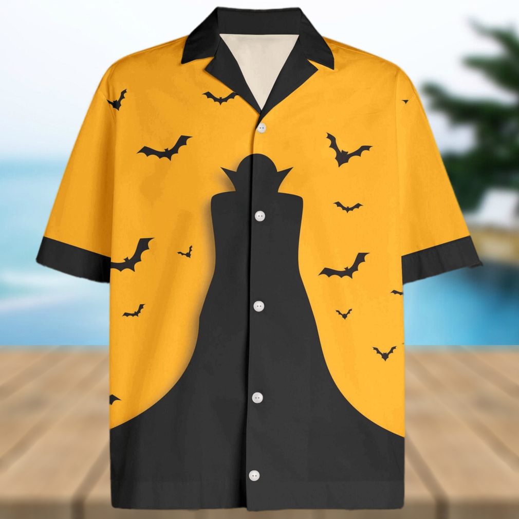 Black and Yellow Dracula Halloween Hawaiian Shirts - Limotees