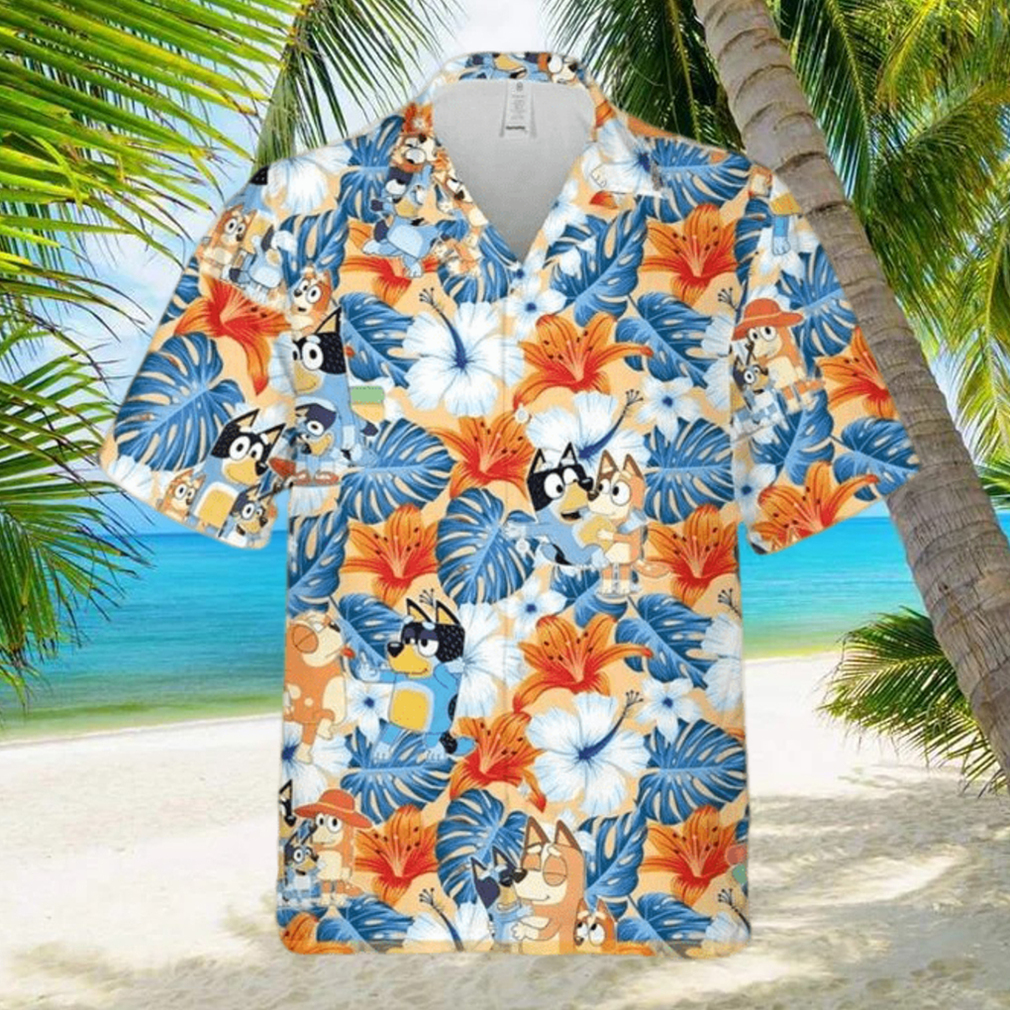 Bluey Cute Aloha Hawaiian Shirt Bluey Family Hawaiian 3D Shirt - Limotees