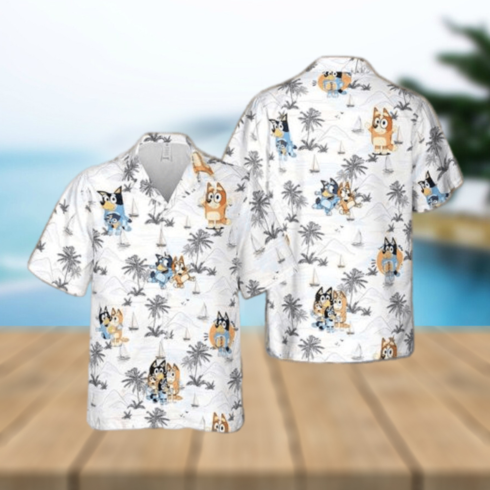 Bluey Hawaiian Shirt Characters Birthday Party Dad Family Shirt Fan ...