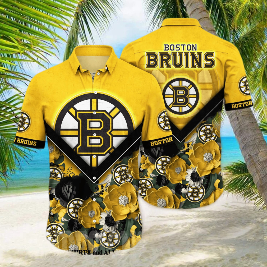 Boston Bruins NHL Flower Full Print Classic Hawaiian Shirt - Limotees