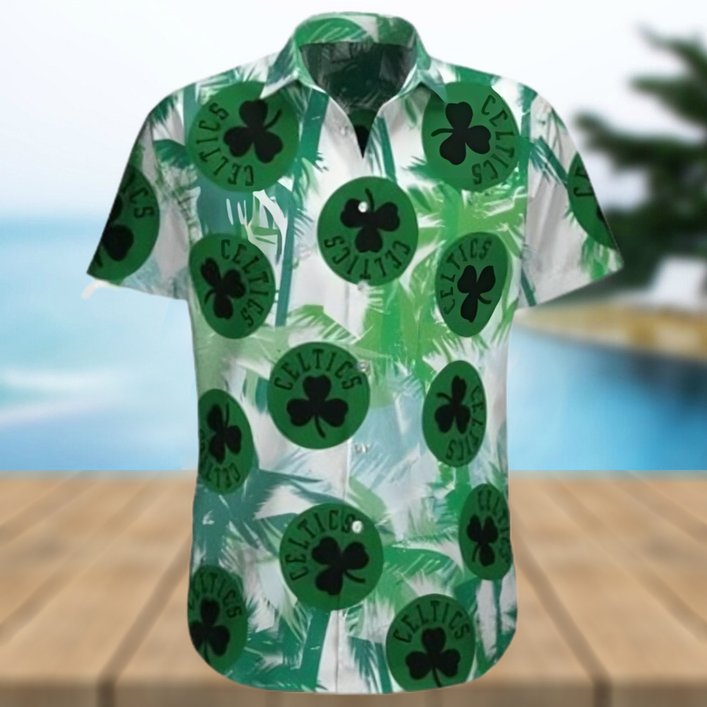 Boston Celtics Beach Coconut Tree Pattern Hawaiian Shirt - Limotees