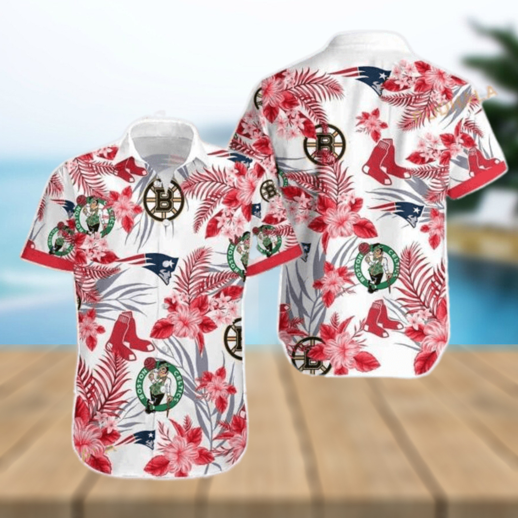 Boston Celtics Funny Hawaiian Shirt Tropical Flora Beach Lovers Gift - Limotees