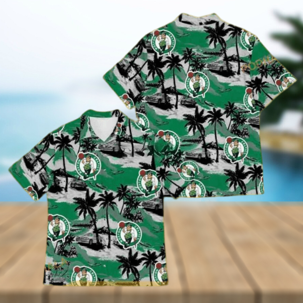 Boston Celtics Funny Hawaiian Shirt Tropical Patterns Aloha Shirt - Limotees