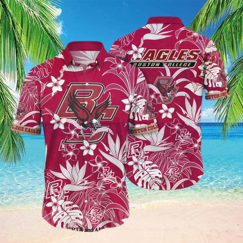 Boston College Eagles NCAA Flower Full Print Unisex Hawaiian Shirt - Limotees