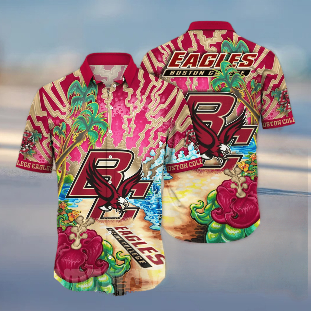 Boston College Eagles NCAA Flower Full Printing Hawaiian Shirt - Limotees