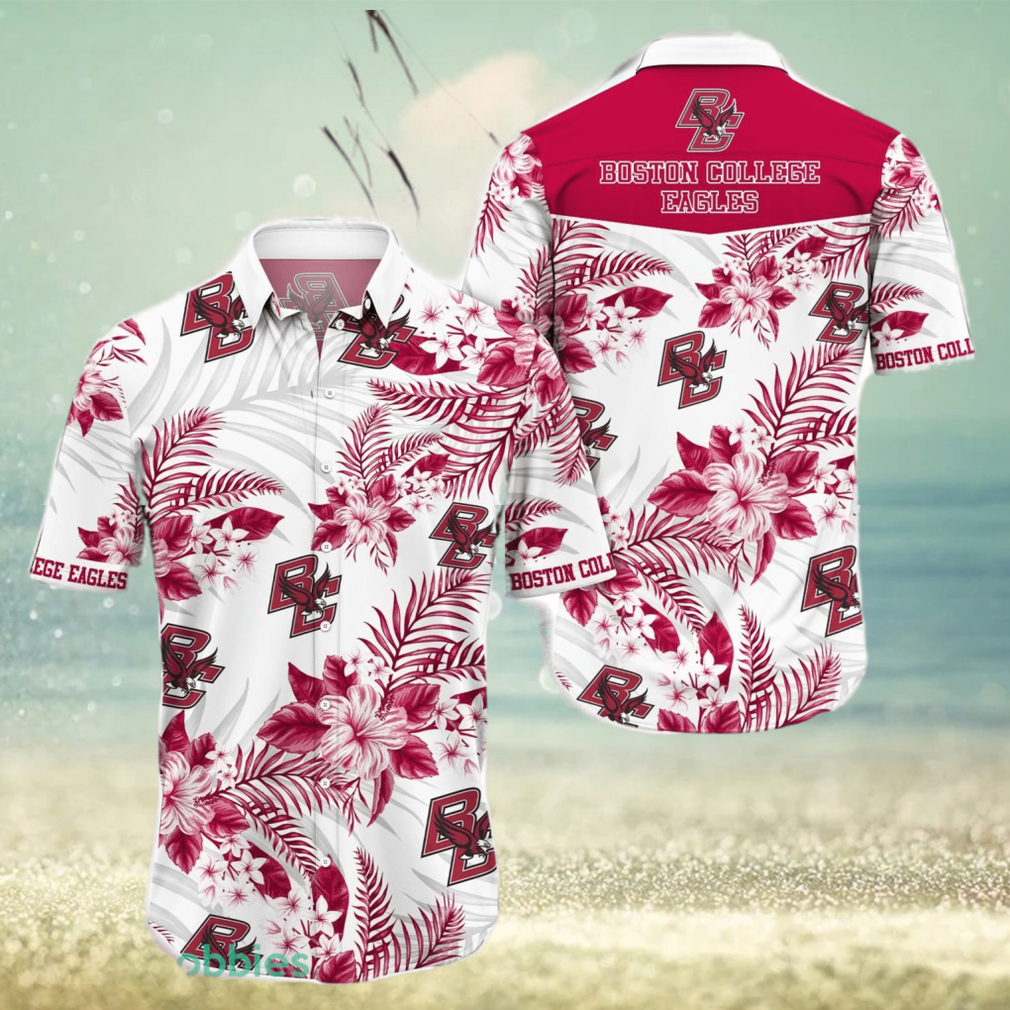 Boston College Eagles Tropical Hibiscus Pattern Trending Summer Gift Hawaiian Shirt - Limotees