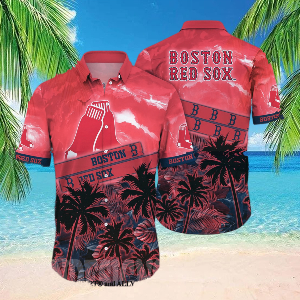 Boston Red Sox MLB Flower All Over Print Hawaiian Shirt - Limotees