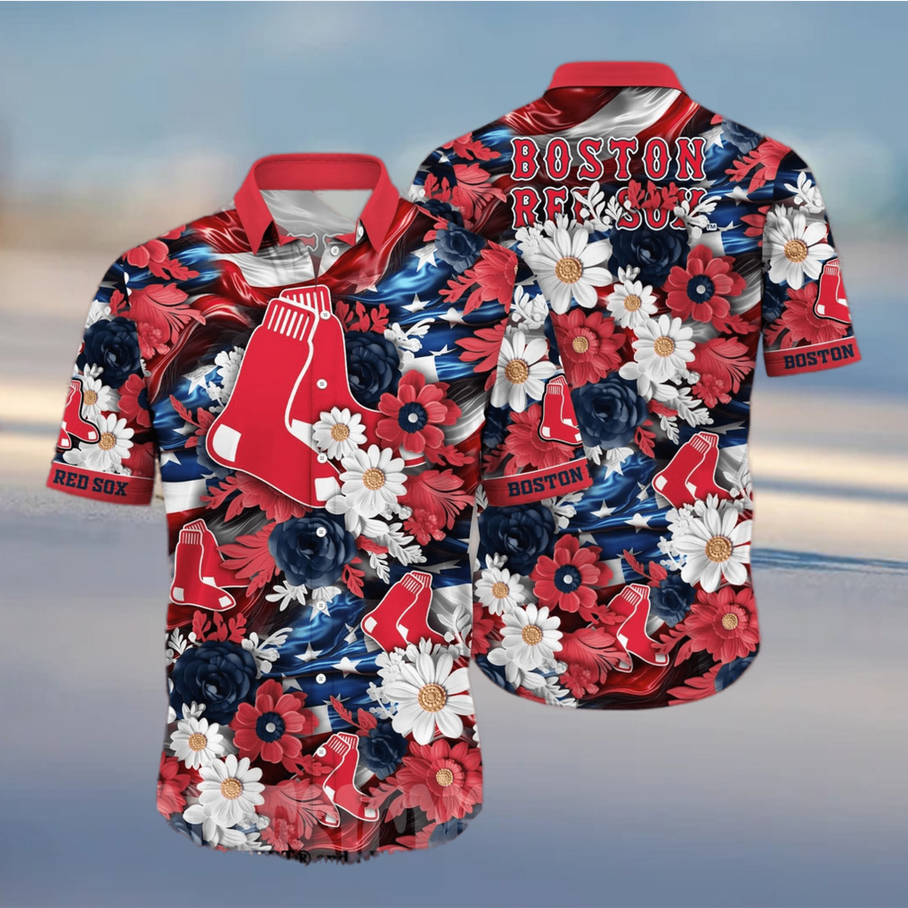 Boston_Red_SoxBoston Red Sox MLB Independence Day All Over Print Classic Hawaiian Shirt - Limotees