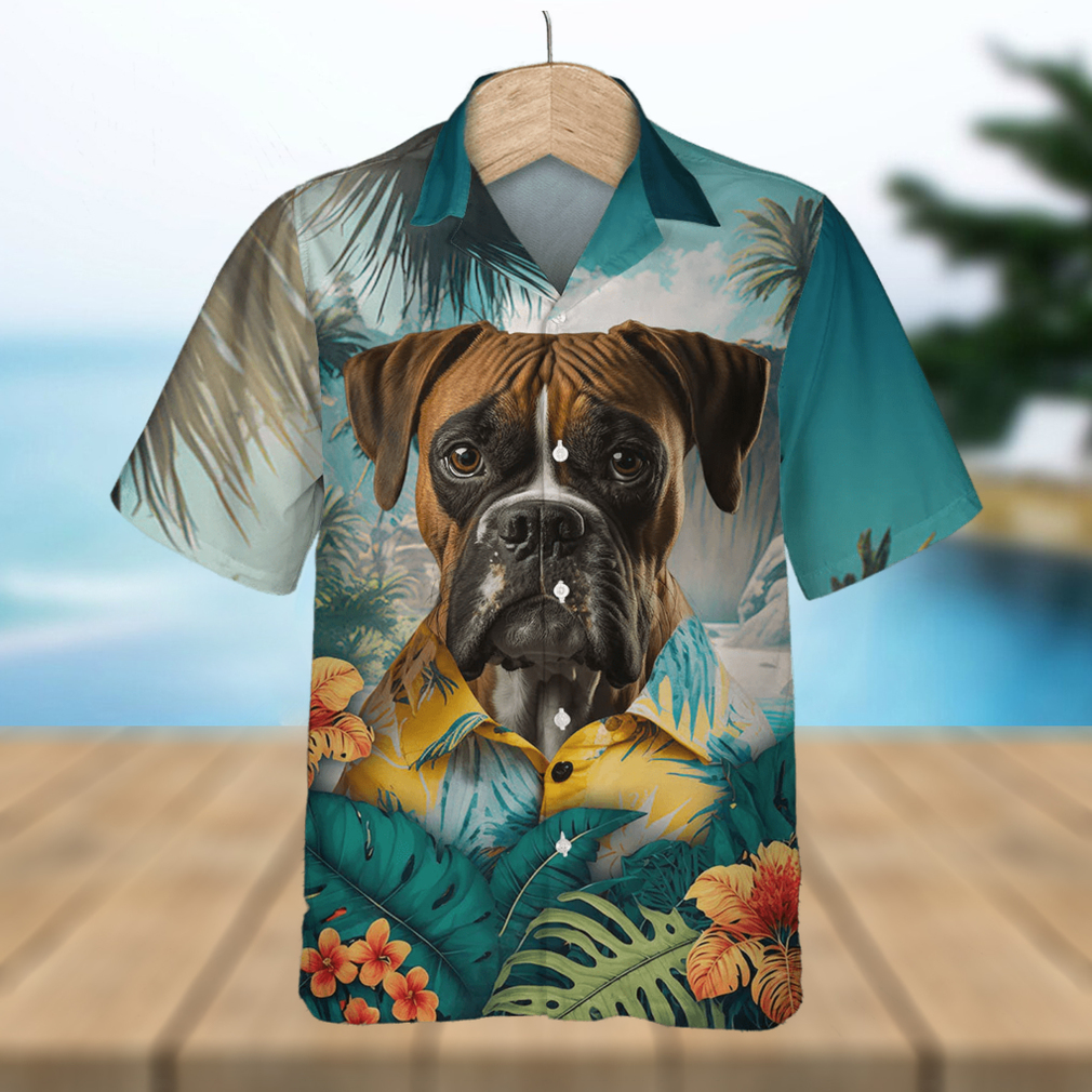 Boxer Vigor 3D Hawaiian Shirt Standing Tall In Tropical Arenas - Limotees