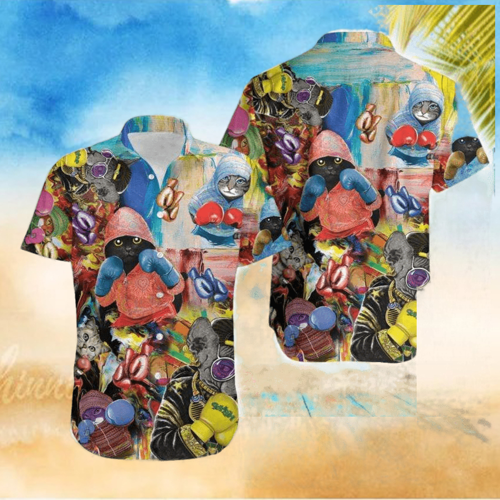 Boxing Cats Cute Hawaiian Shirt - Limotees