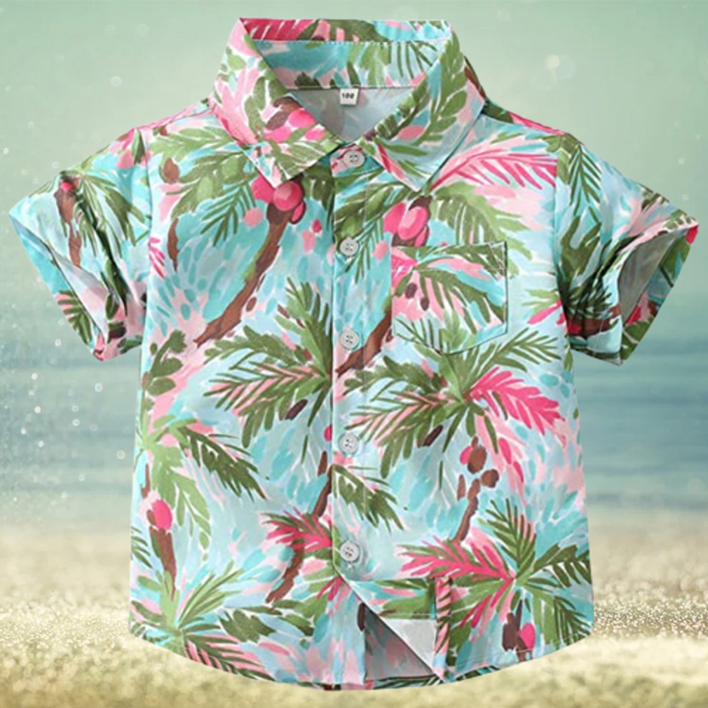 Boys Hawaiian Shirts Button Down Short Sleeve Beach Aloha Shirt Tops for Kids - Limotees