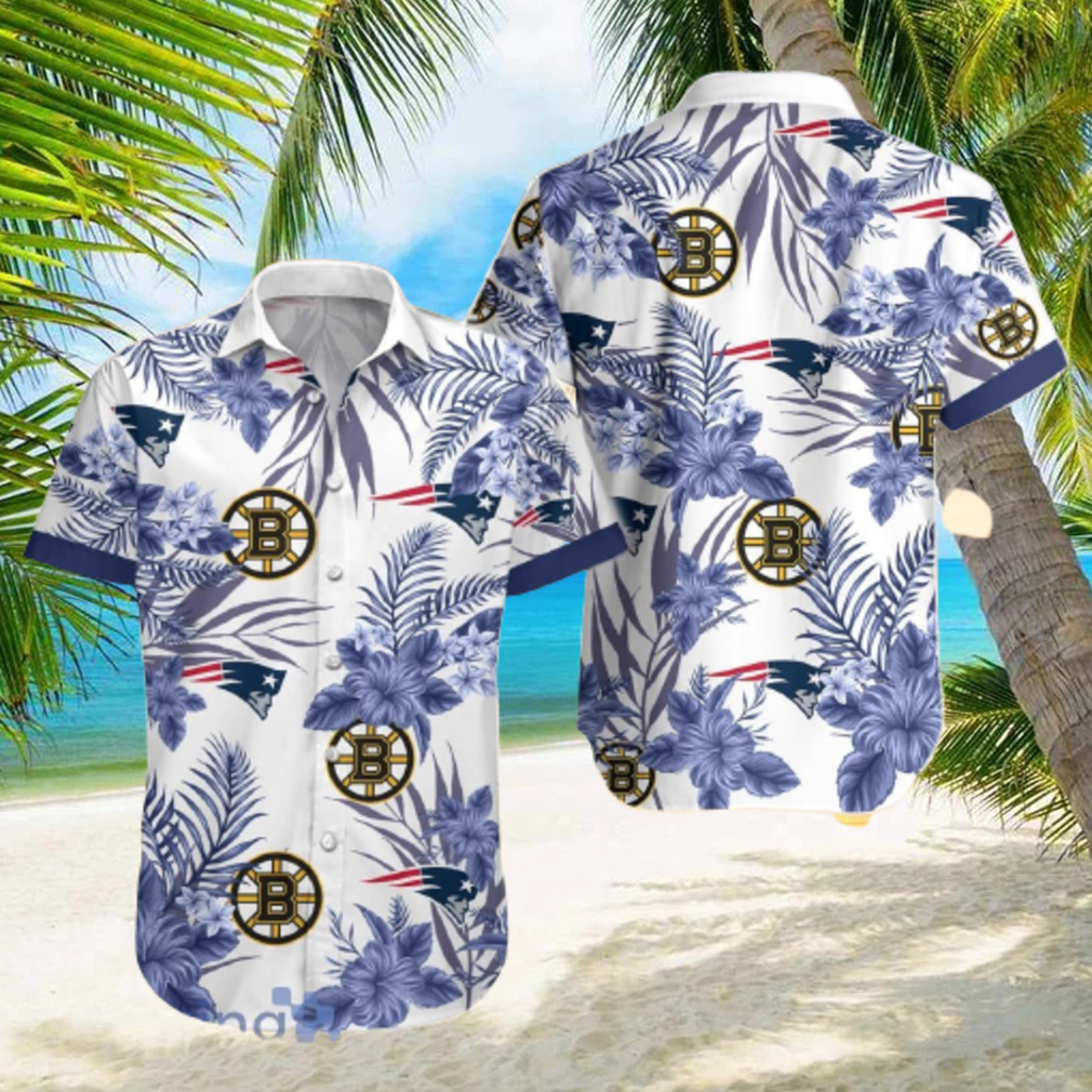 Bruins Patriots Hawaiian Shirt Best Gift For Fans Men And Women hawaiian shirt - Limotees