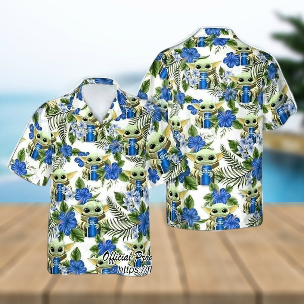 Bud Light Beer With Baby Yoda Hawaiian Shirt - Limotees